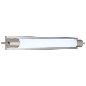 Image1 of Possini Euro 42 1/2" Brushed Nickel Frosted White Tube Bath Light
