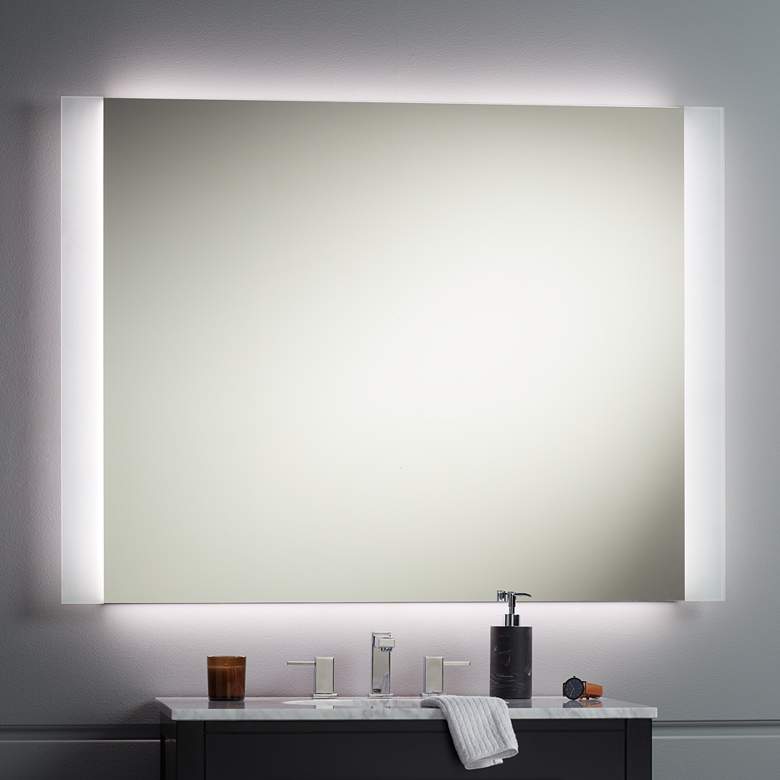 Image 1 Possini Euro 48"x 36" Rectangular LED Light Wall Mirror
