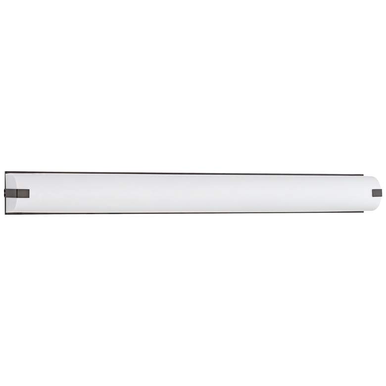 Image 1 Possini Euro 50" Wide Bronze and White Acrylic Diffuser Vanity Light