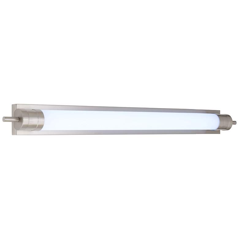 Image 1 Possini Euro 52 1/2" Wide Brushed Nickel White Acrylic LED Bath Light