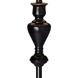 Image3 of Possini Euro 58" High Black Faux Silk Black Bronze Font Floor Lamp more views