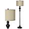 Possini Euro 58" High Sesame Shade Black Bronze Floor Lamp