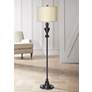 Thumbnail1 of Possini Euro 58" High Sesame Shade Black Bronze Floor Lamp
