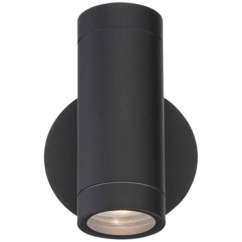 Image 3 Possini Euro 6 1/2 inch High Matte Black Up and Down Wall Light Set of 2 more views
