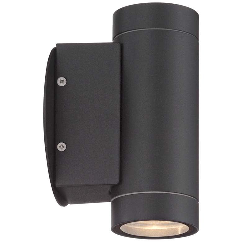Image 4 Possini Euro 6 1/2 inch High Matte Black Up and Down Wall Light Set of 2 more views