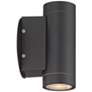 Possini Euro 6 1/2" High Matte Black Up and Down Wall Light Set of 2