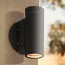 Possini Euro 6 1/2" High Matte Black Up and Down Wall Light Set of 2