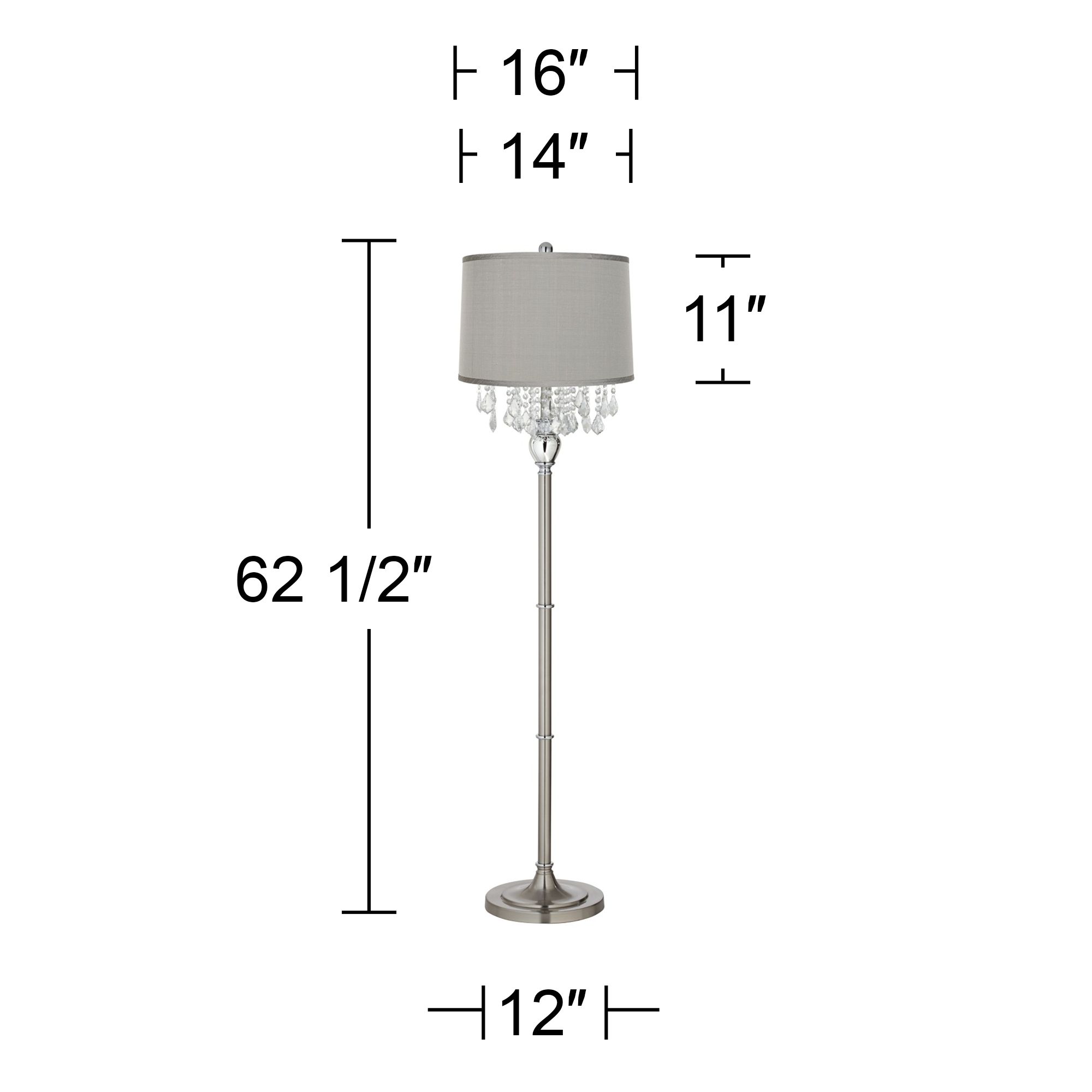 Image 3 Possini Euro 62 1/2" Crystals Platinum Gray Brushed Nickel Floor Lamp more views