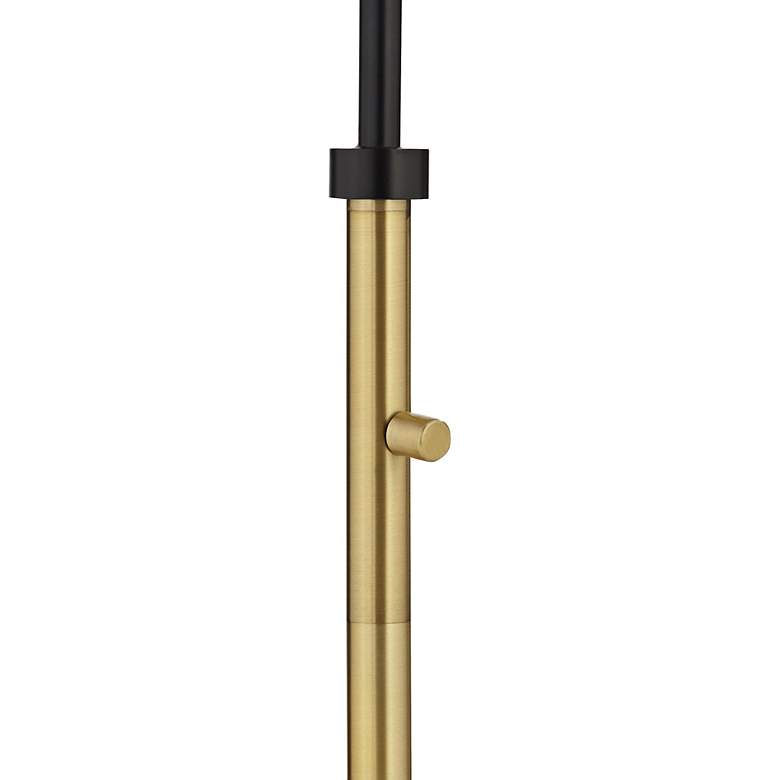 Image 4 Possini Euro 62 1/2" High Downbridge Black and Brass Arc Floor Lamp more views