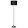 Possini Euro 62" Black Faux Silk Brushed Nickel Pull Chain Floor Lamp