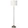 Possini Euro 62" Cream White and Brushed Nickel Pull Chain Floor Lamp