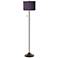 Possini Euro 62" Eggplant Purple Faux Silk Bronze Club Floor Lamp