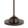 Possini Euro 62" High Gray Faux Silk Bronze Club Floor Lamp