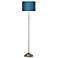 Possini Euro 62" Modern Nickel Floor Lamp with Handcrafted Blue Shade