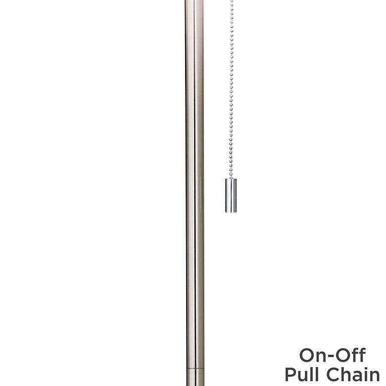 Image 3 Possini Euro 62" Sesame Shade Brushed Nickel Pull Chain Floor Lamp more views