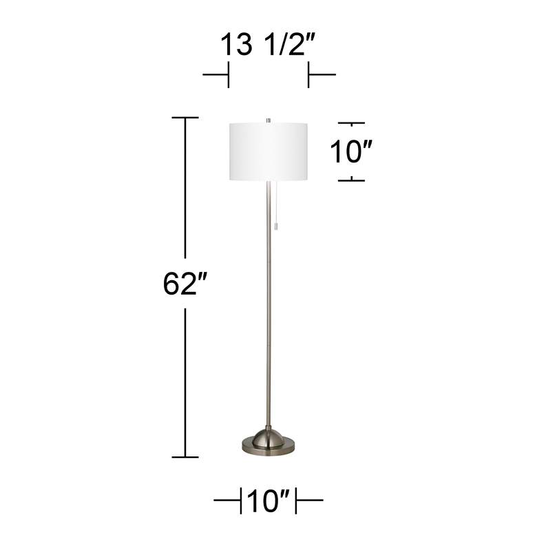 Image 5 Possini Euro 62" Sesame Shade Brushed Nickel Pull Chain Floor Lamp more views