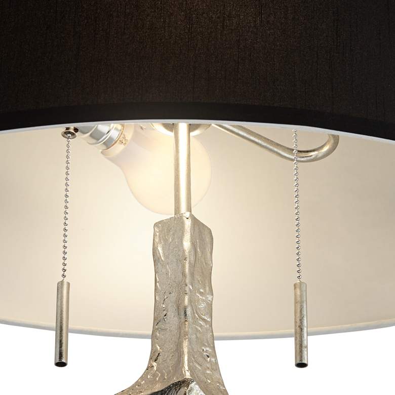 Image 5 Possini Euro 66 3/4" Textured Silver Sculpture Marble Base Floor Lamp more views