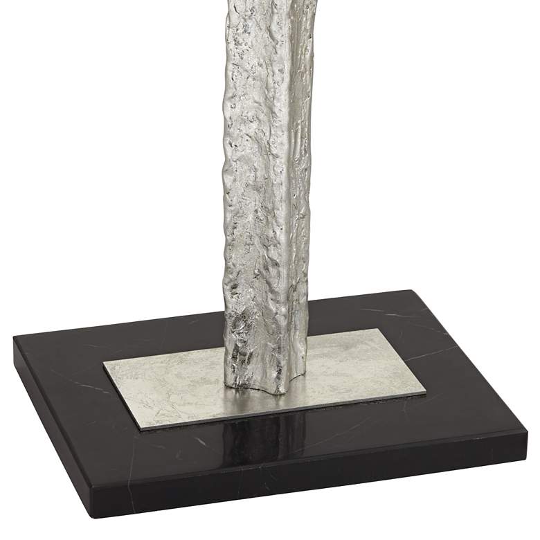Image 6 Possini Euro 66 3/4" Textured Silver Sculpture Marble Base Floor Lamp more views
