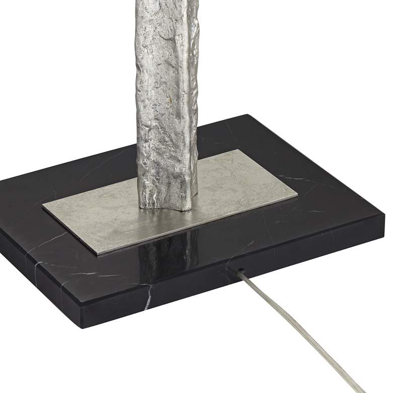 Image 7 Possini Euro 66 3/4" Textured Silver Sculpture Marble Base Floor Lamp more views