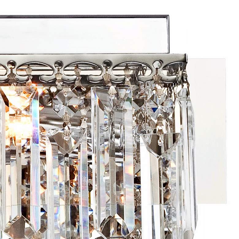 Possini Euro 7 3/4&quot; Wide Chrome and Hanging Crystal Wall Sconce more views