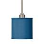 Possini Euro 7" Wide Blue Faux Silk Shade Mini Pendant Light