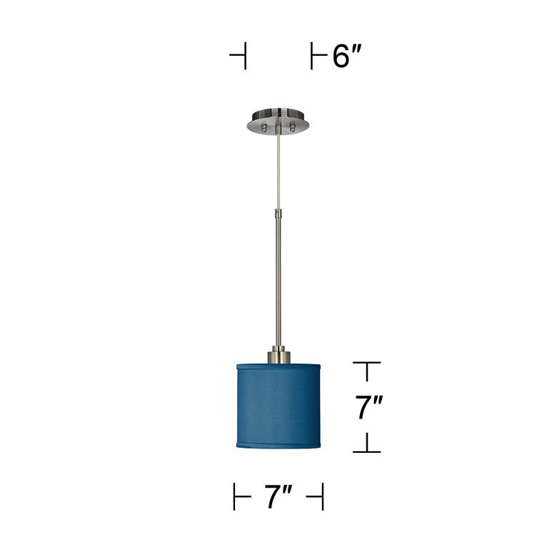 Image 5 Possini Euro 7" Wide Blue Faux Silk Shade Mini Pendant Light more views
