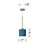 5_Possini Euro 7" Wide Blue Faux Silk Shade Mini Pendant Light more views