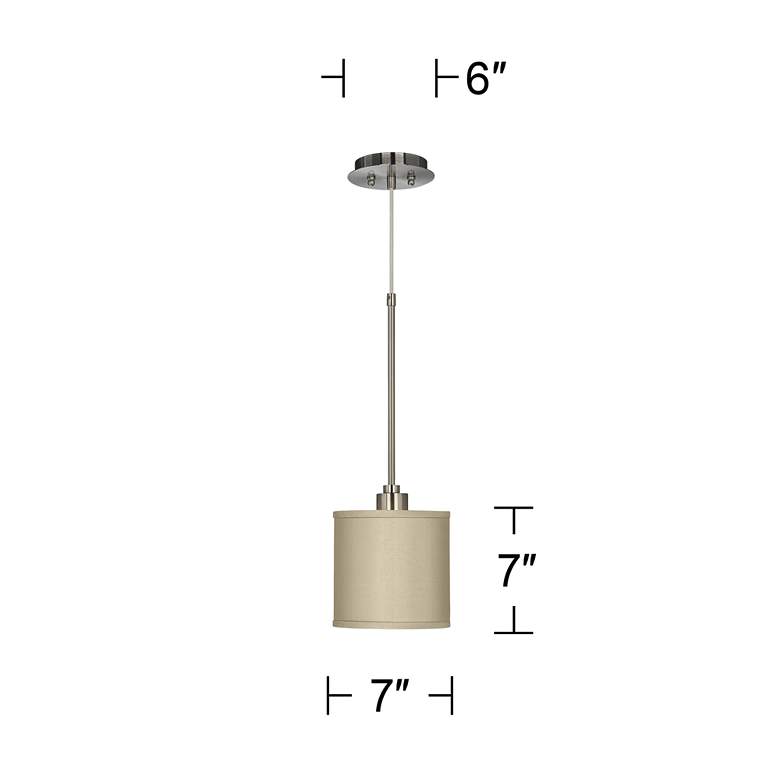 Image 5 Possini Euro 7" Wide Sesame Faux Silk Shade Modern Mini-Pendant Light more views
