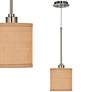 1_Possini Euro 7" Wide Woven Burlap Drum Mini Pendant Light
