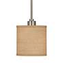 3_Possini Euro 7" Wide Woven Burlap Drum Mini Pendant Light more views