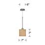 5_Possini Euro 7" Wide Woven Burlap Drum Mini Pendant Light more views
