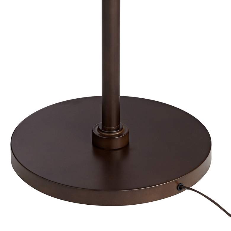 Image 6 Possini Euro 71 1/2 inch Black Faux Silk and Bronze Modern Arc Floor Lamp more views