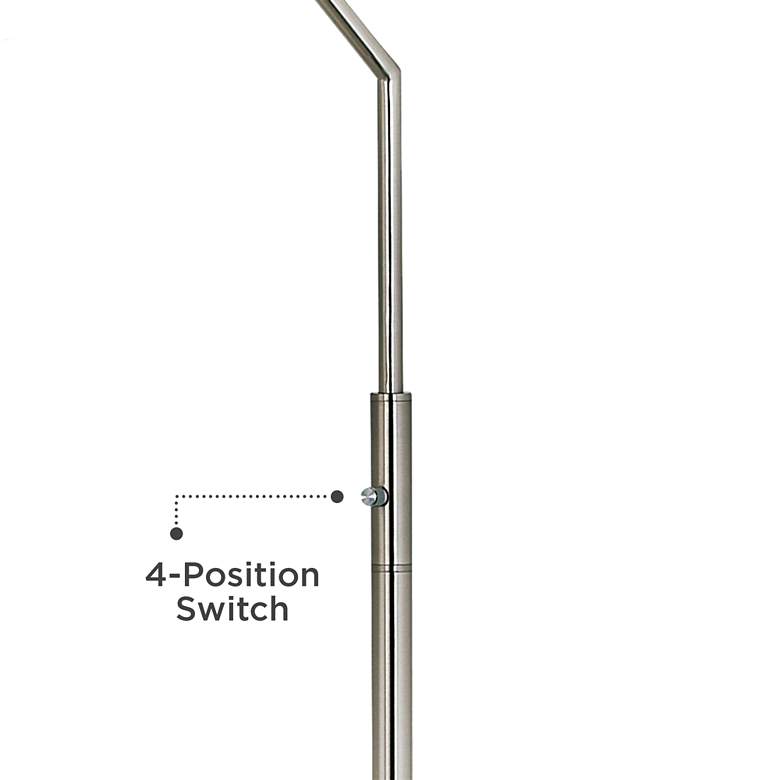 Image 3 Possini Euro 71 1/2" Black Faux Silk and Nickel Modern Arc Floor Lamp more views