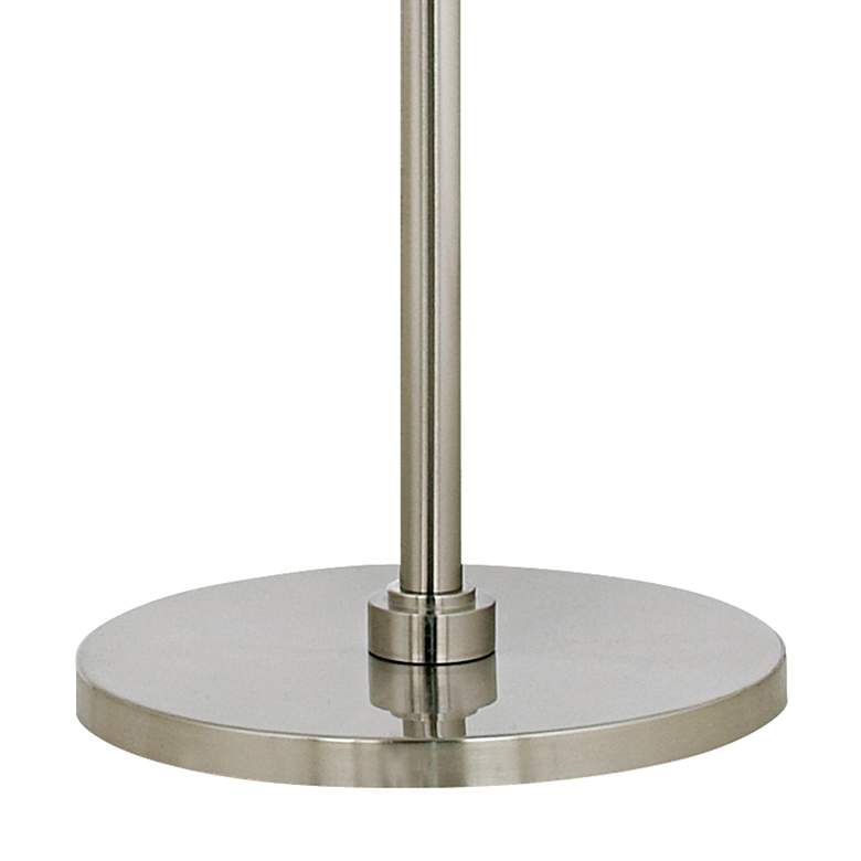Image 4 Possini Euro 71 1/2" Black Faux Silk and Nickel Modern Arc Floor Lamp more views