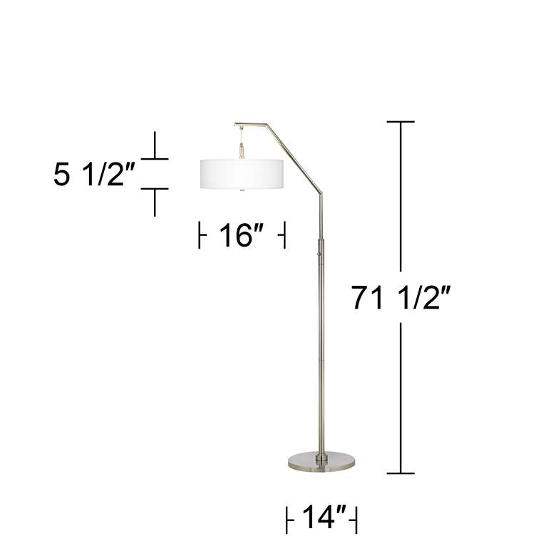Image 5 Possini Euro 71 1/2" Black Faux Silk and Nickel Modern Arc Floor Lamp more views