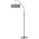 Possini Euro 71 1/2" Nickel and Gray Faux Silk Modern Arc Floor Lamp