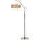 Possini Euro 71 1/2" Nickel and Woven Burlap Modern Arc Floor Lamp