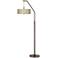 Possini Euro 71 1/2" Sesame Shade Bronze Downbridge Arc Floor Lamp