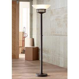 Image2 of Possini Euro 72 1/2" Deco Light Blaster 4-Light Torchiere Floor Lamp