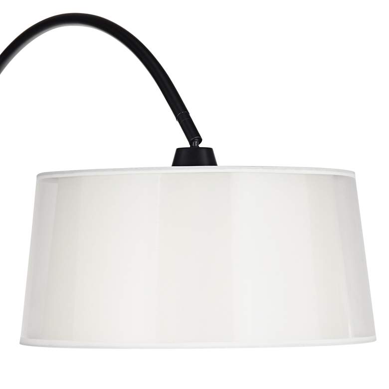 Image 3 Possini Euro 80" Organza Silk and Matte Black Modern Arc Floor Lamp more views