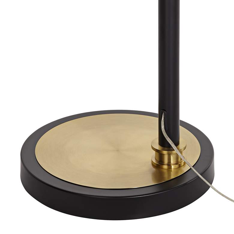 Image 6 Possini Euro 80" Organza Silk and Matte Black Modern Arc Floor Lamp more views