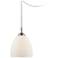 Possini Euro 9" Wide Opal Glass Plug-In Swag Style Mini Pendant