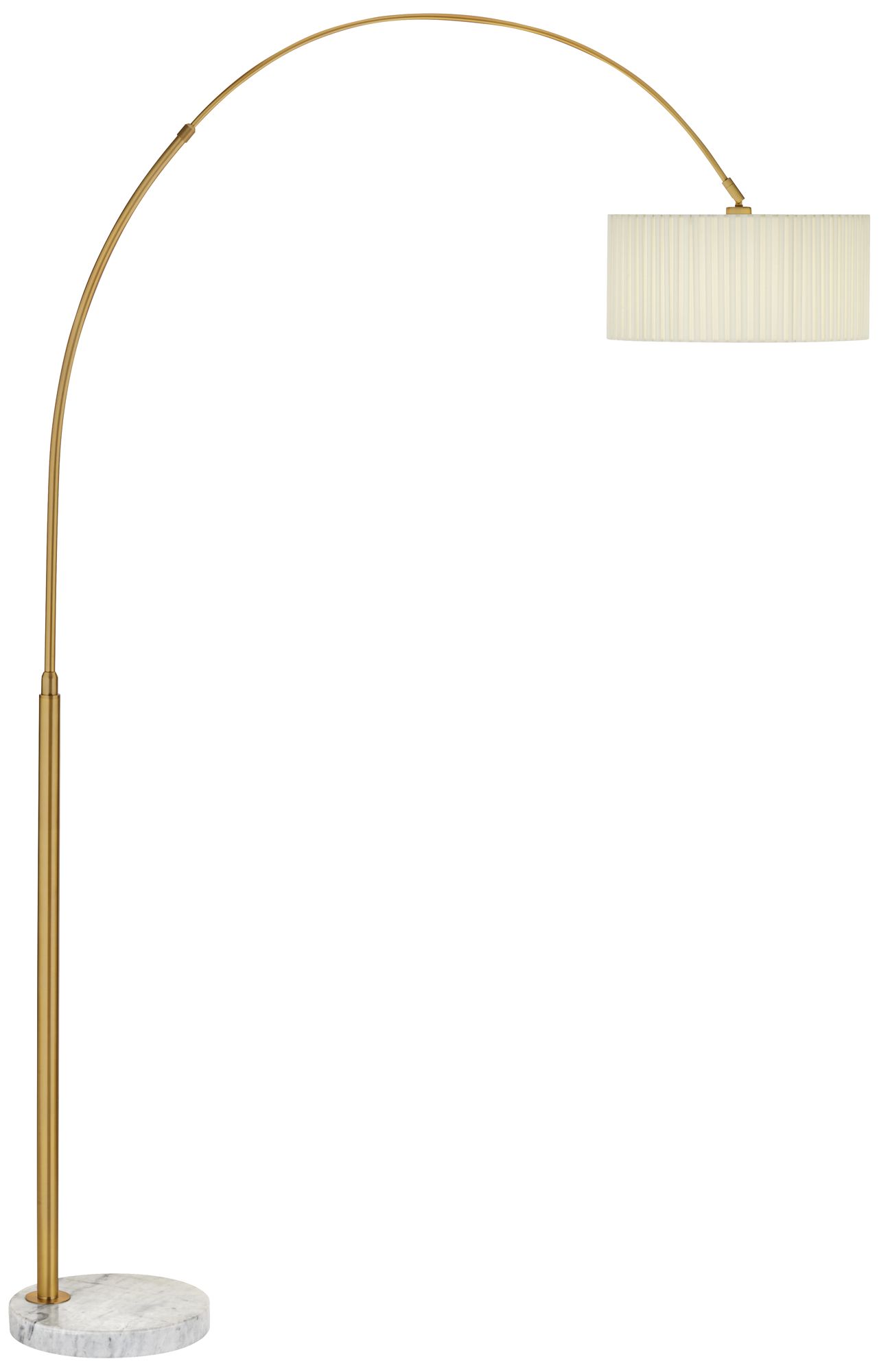 Image Possini Euro 92" High Linen and Brass Modern Arc Floor Lamp