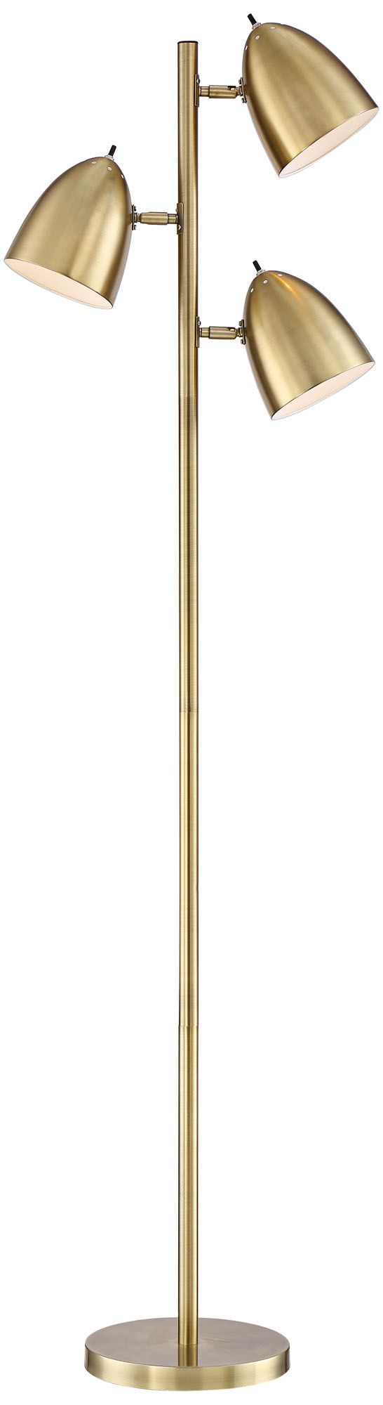 Image 3 Possini Euro Aaron 64" Aged Brass Adjustable 3-Light Modern Floor Lamp