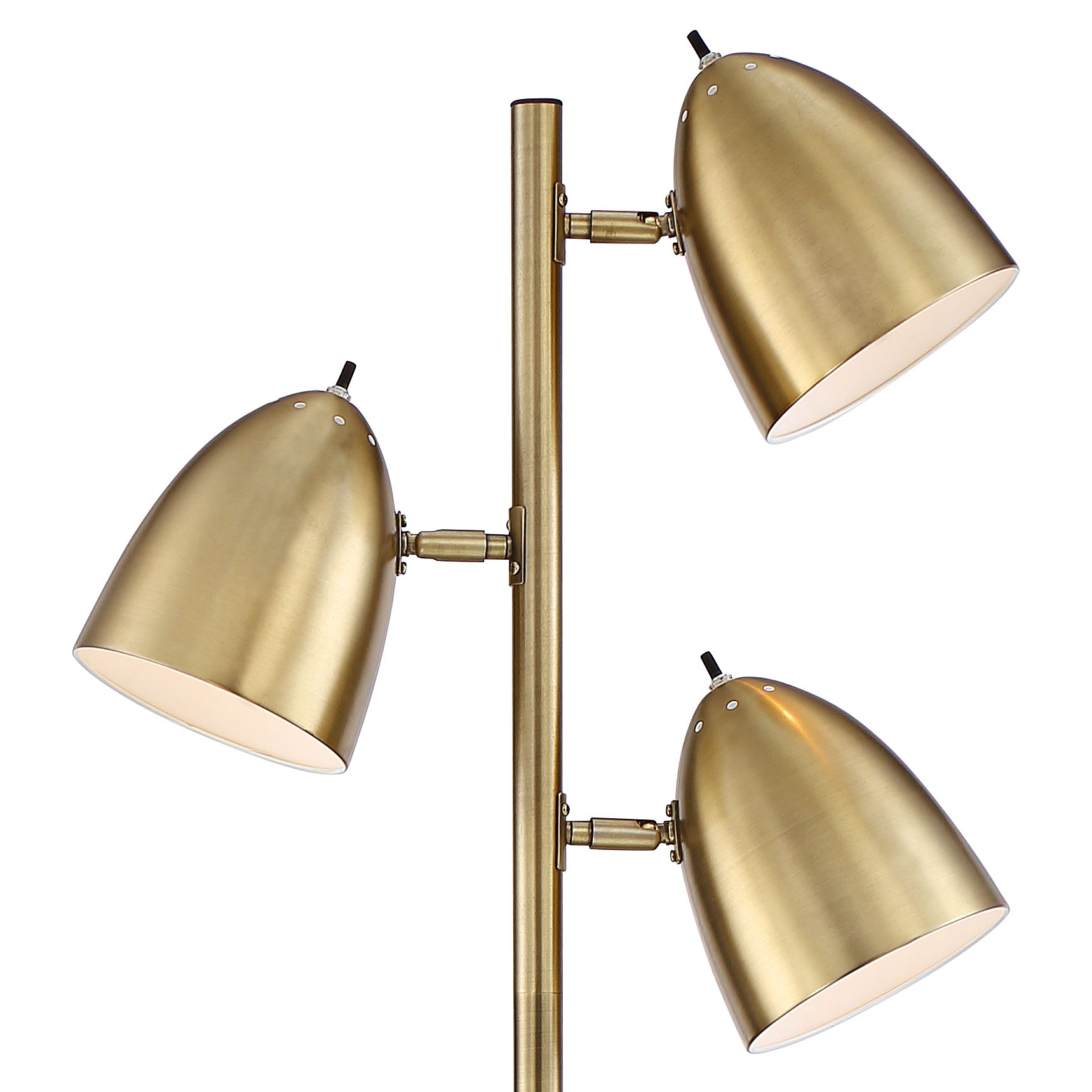 Image 3 Possini Euro Aaron 64" Brass 3-Light Modern Floor Lamps Set of 2 more views
