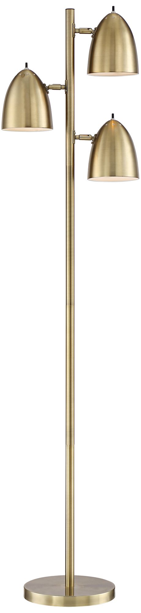 Image 6 Possini Euro Aaron 64" Brass 3-Light Modern Floor Lamps Set of 2 more views