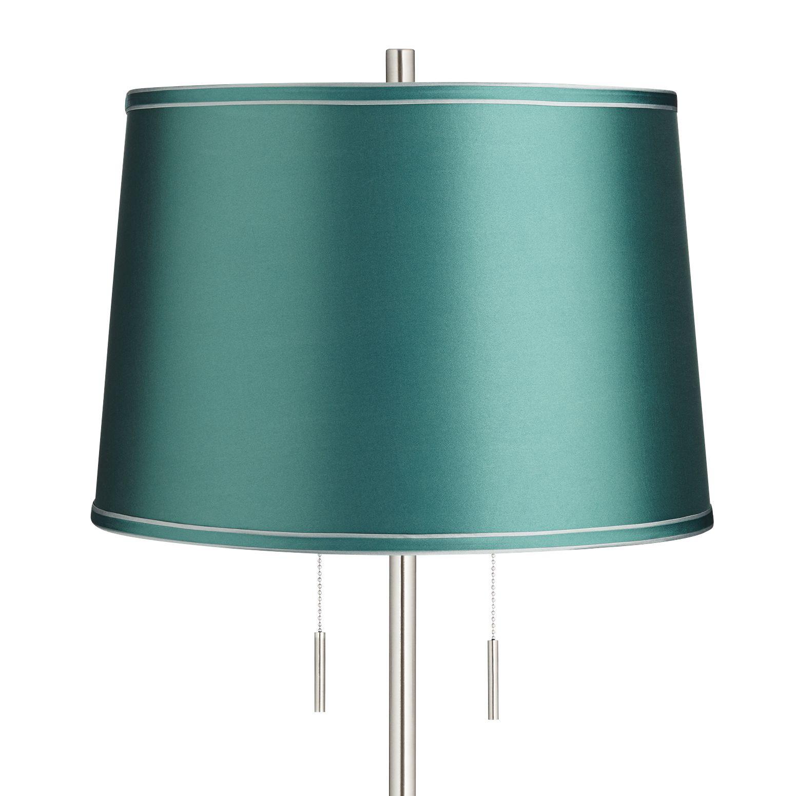 Image 2 Possini Euro Abba 65" High Brushed Steel Soft Teal Shade Floor Lamp more views