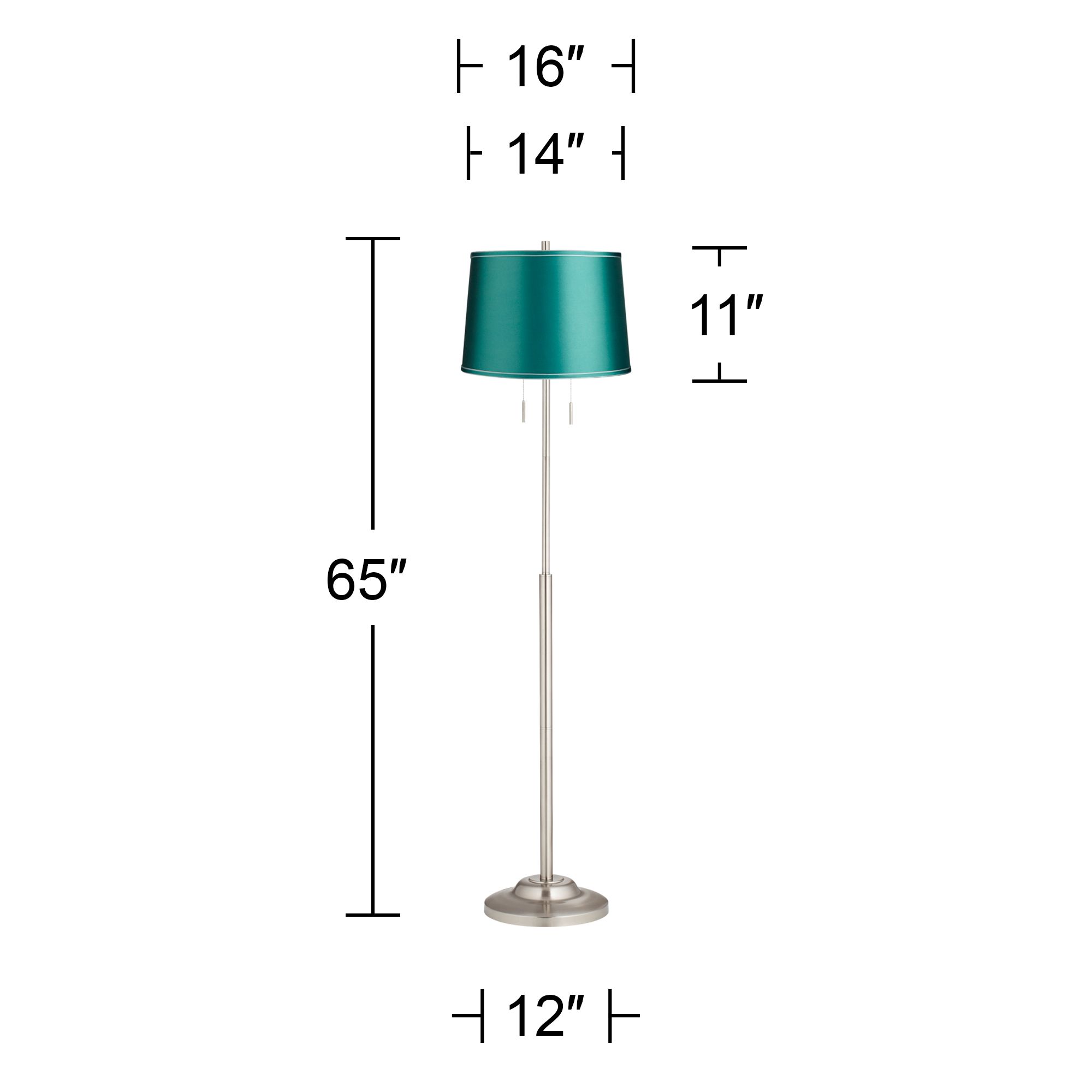 Image 5 Possini Euro Abba 65" High Brushed Steel Soft Teal Shade Floor Lamp more views