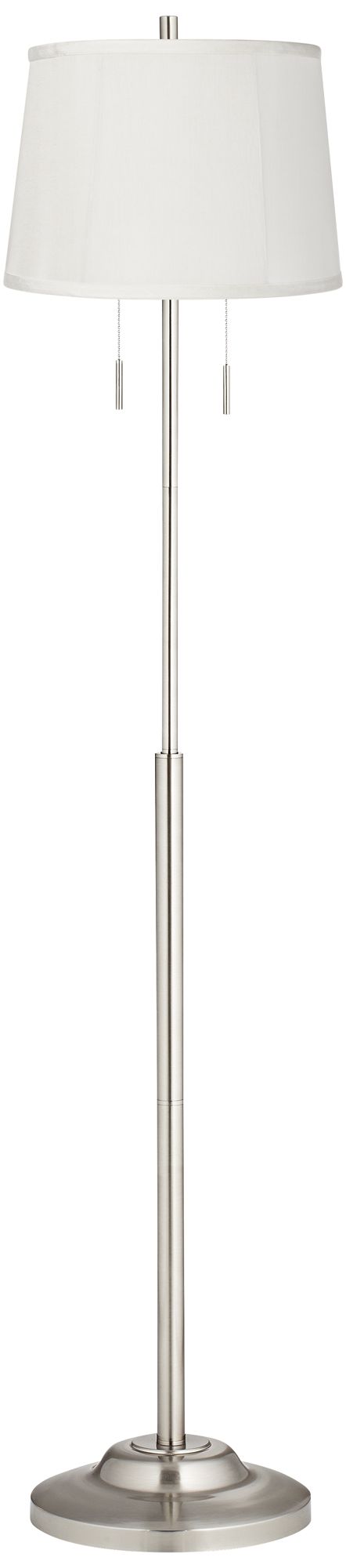 Possini Euro Abba 66" Beige Drum Twin Pull Chain Floor Lamp