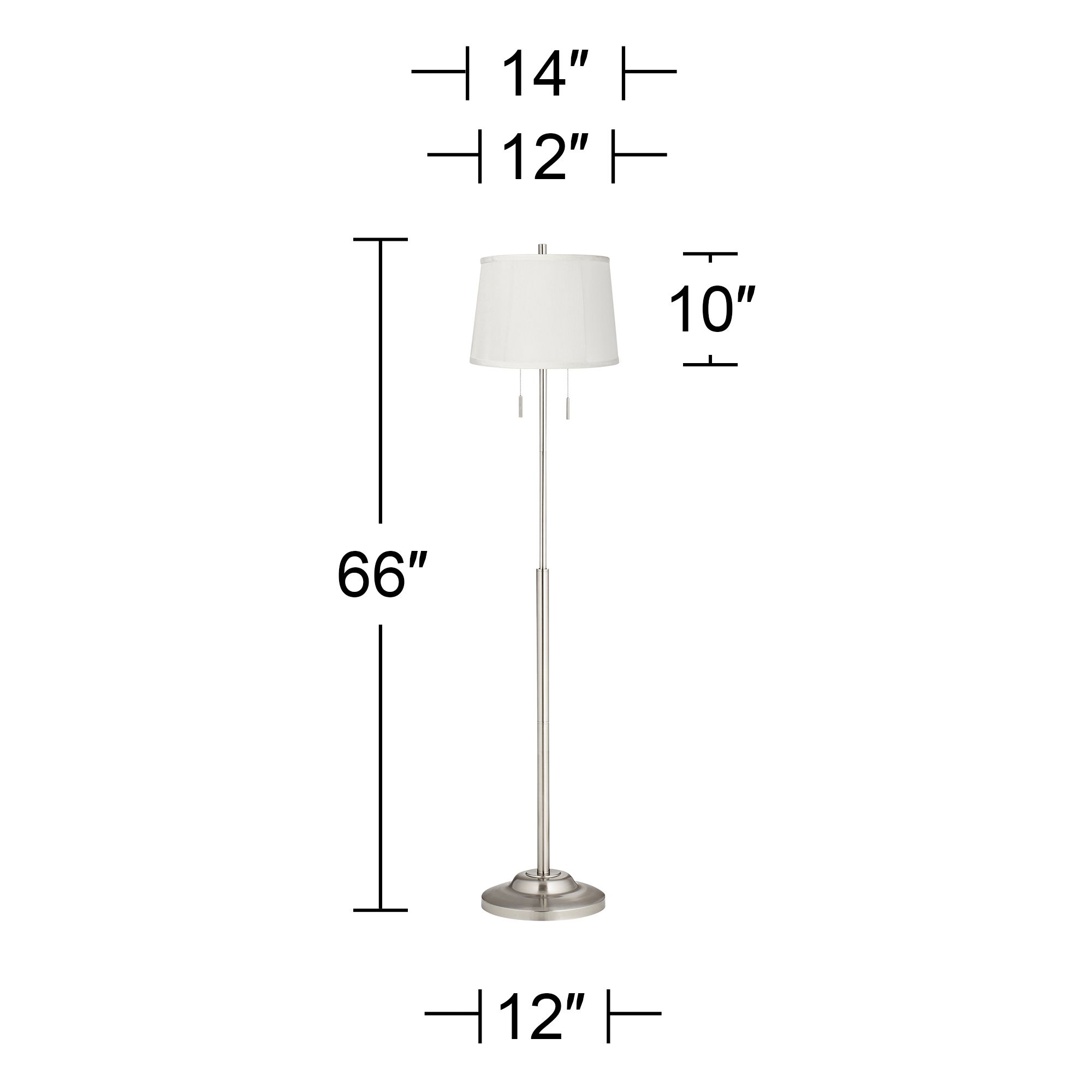 Image 4 Possini Euro Abba 66" Beige Drum Twin Pull Chain Floor Lamp more views